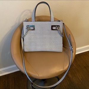 Henri Bendel Leather Whitney Lizard Chain Satchel